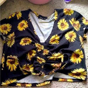 flower crop top, it fits like a medium
